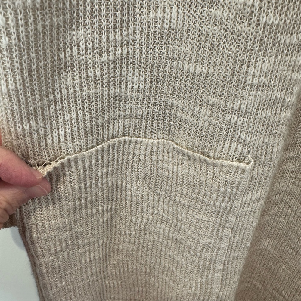 NWOT Eileen Fisher S Beige Cotton/Linen Open Cardigan - Picture 3 of 7